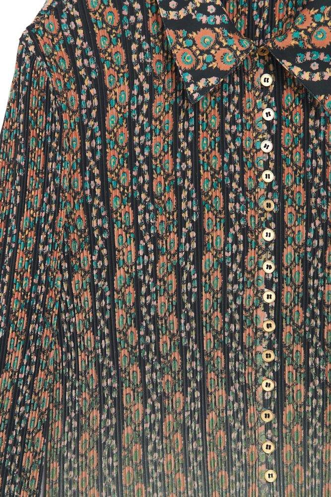Chemise plissée dip dye floral