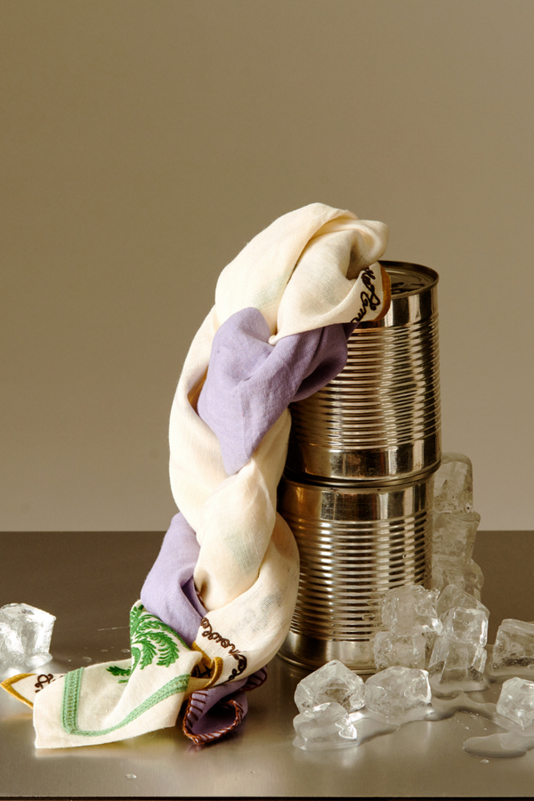 Serviette de table brodée palmier