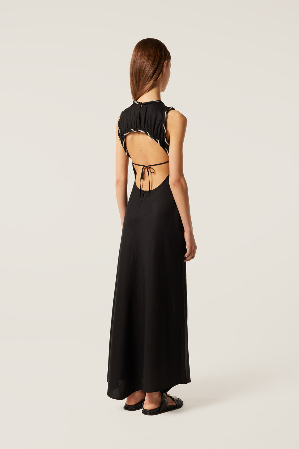 Robe longue à torsade strass