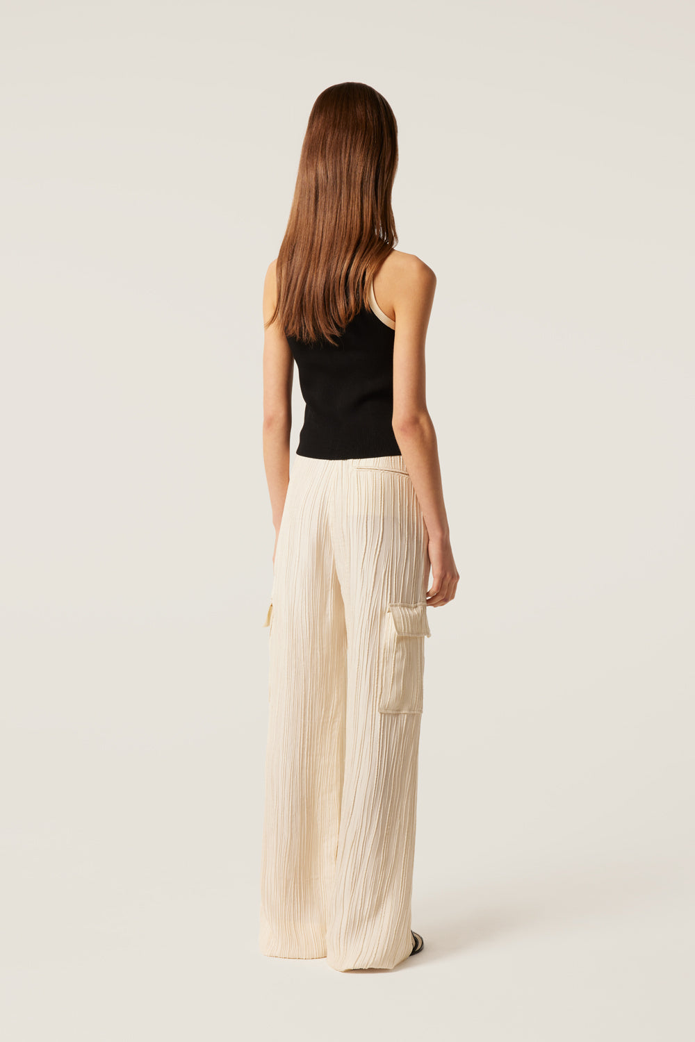 Textured flowing pants