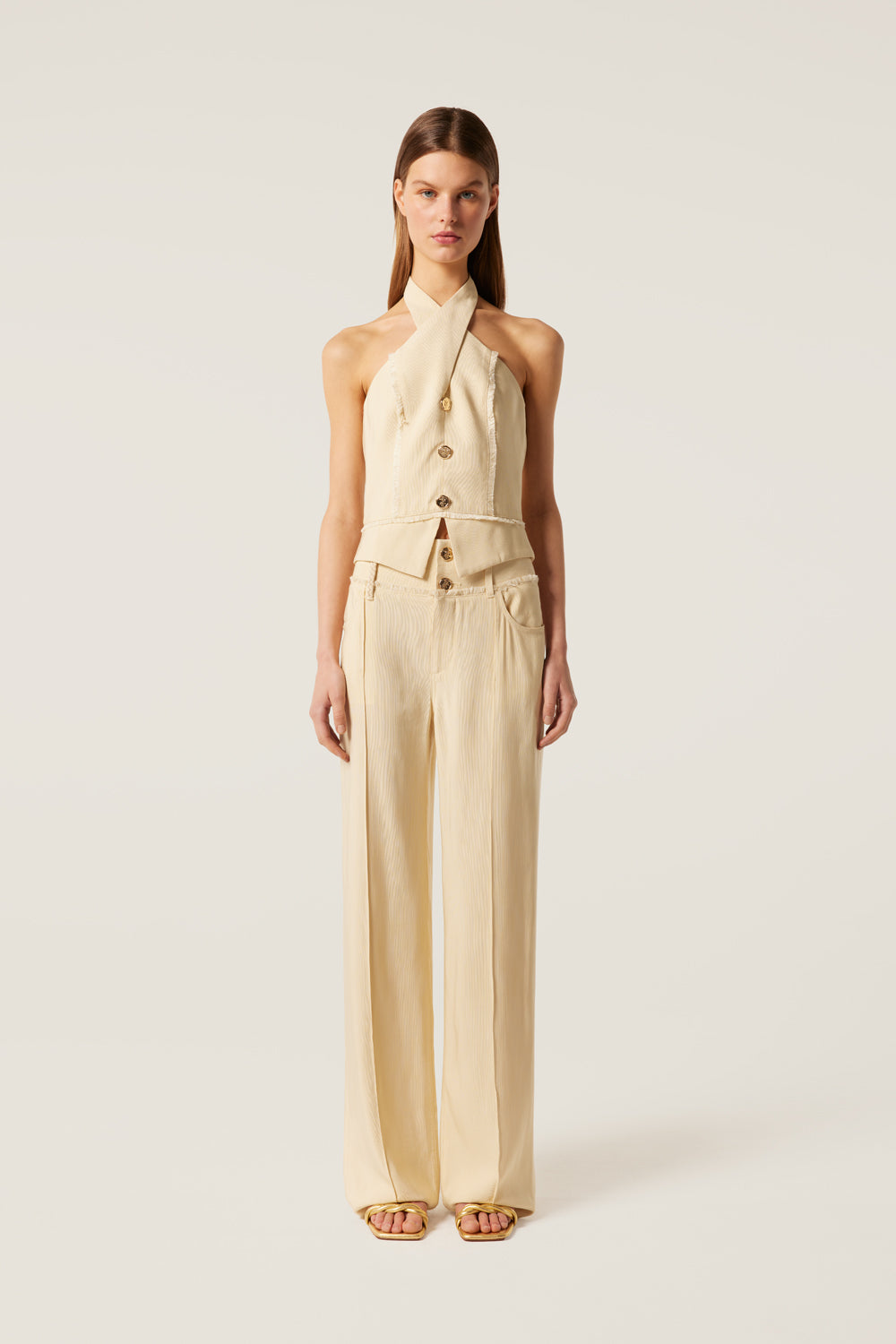 High waisted tailored pants