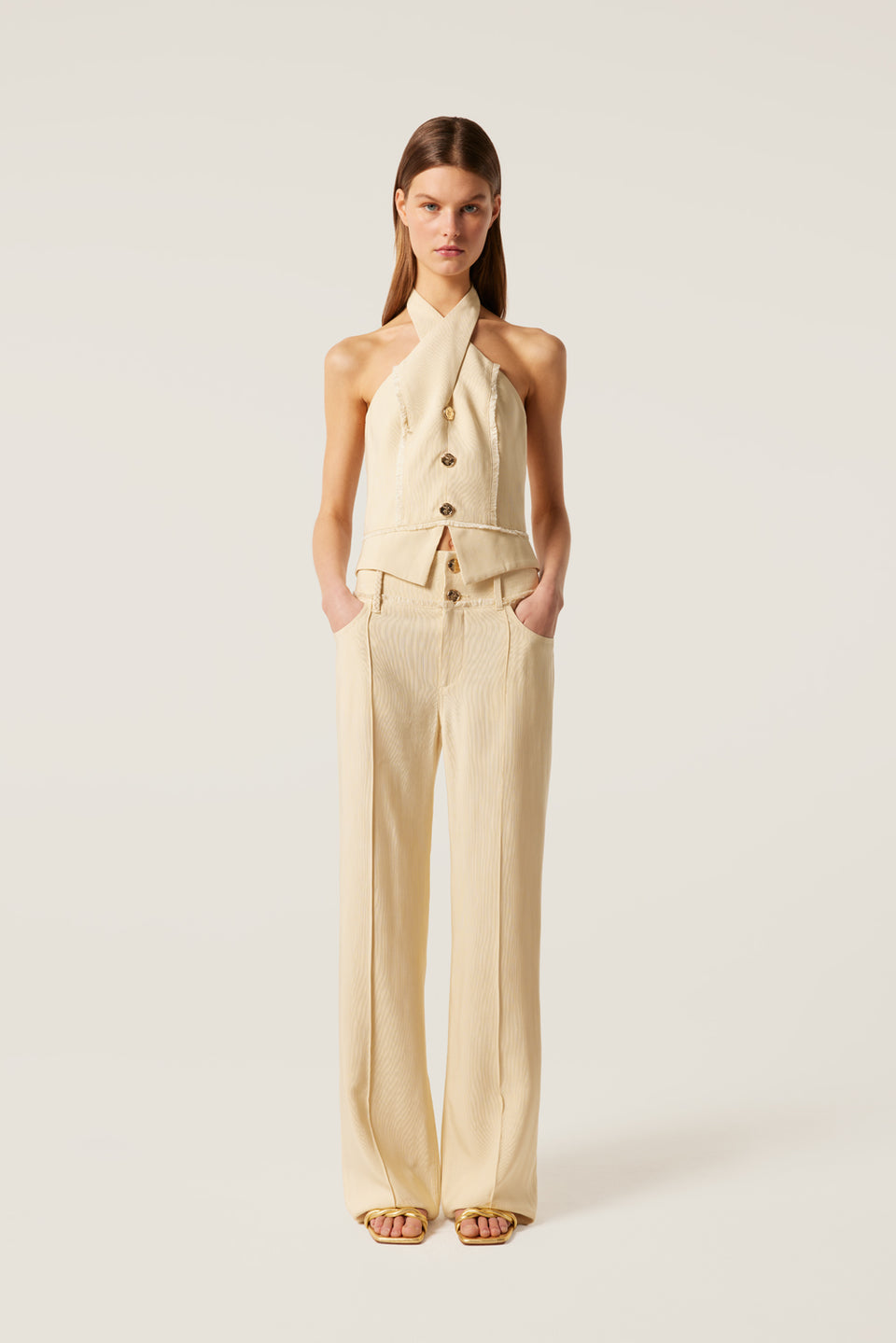 Pantalon tailleur taille haute