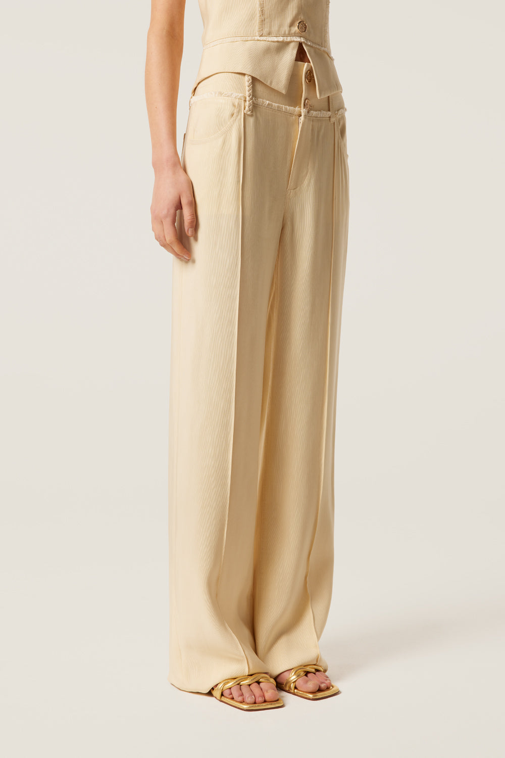 High waisted tailored pants