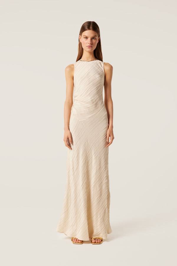 Robe longue texturée