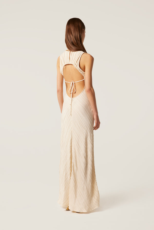 Robe longue texturée