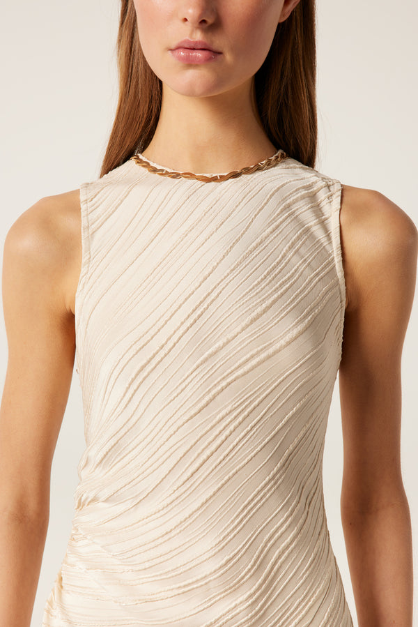 Robe longue texturée