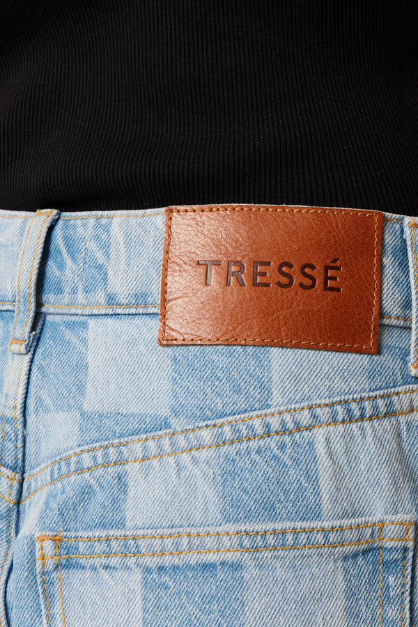Denim à motif damier