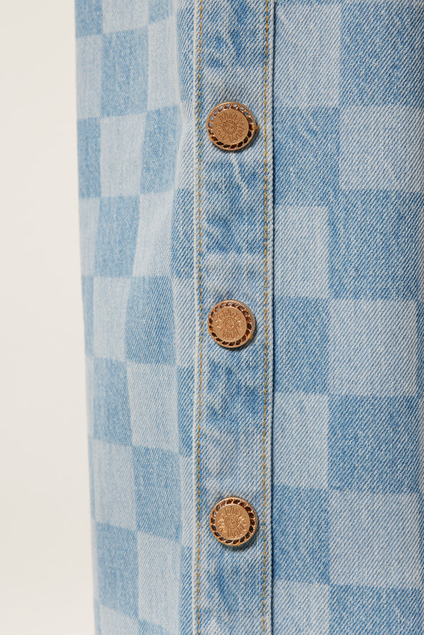 Denim à motif damier