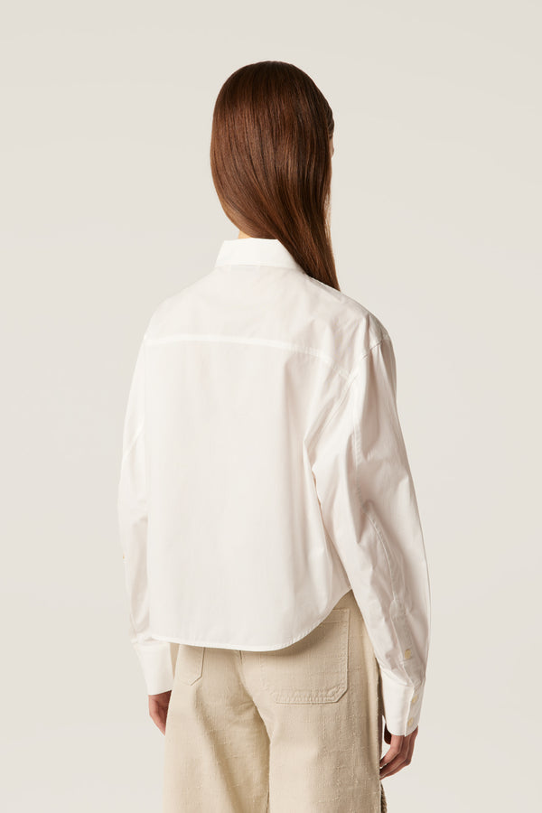 Chemise courte à broderies dorées