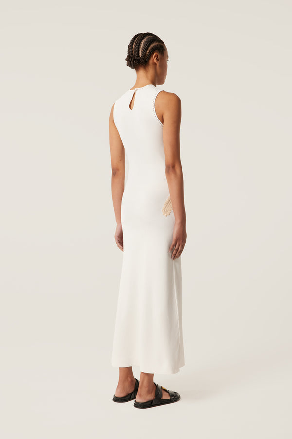 Robe longue à empiècements palmiers