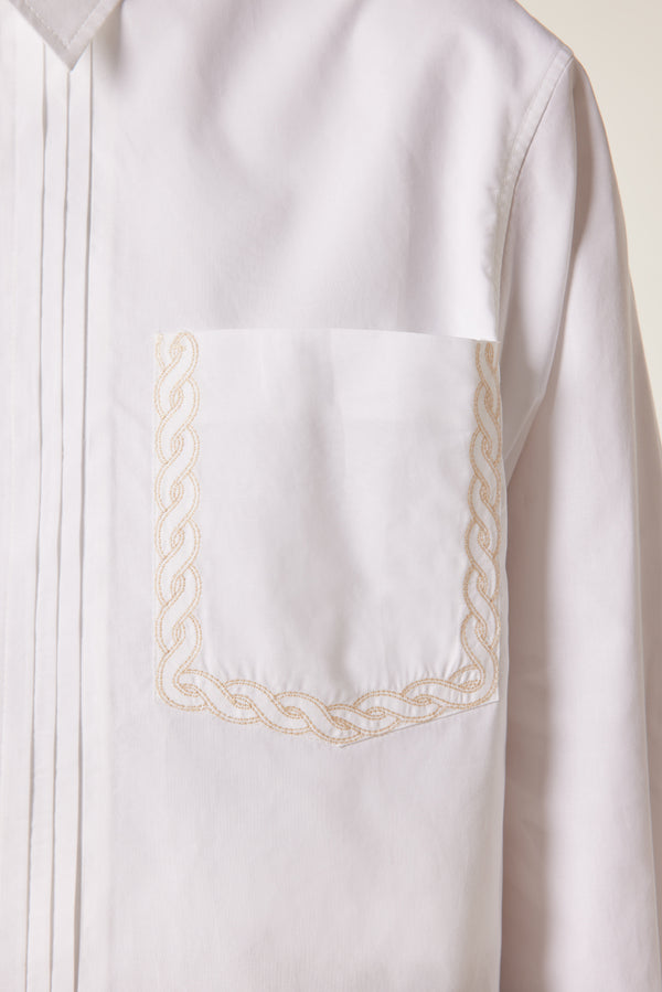 Chemise courte brodée