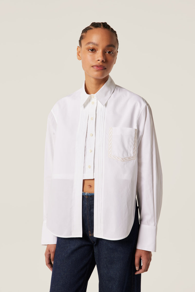 Chemise courte brodée