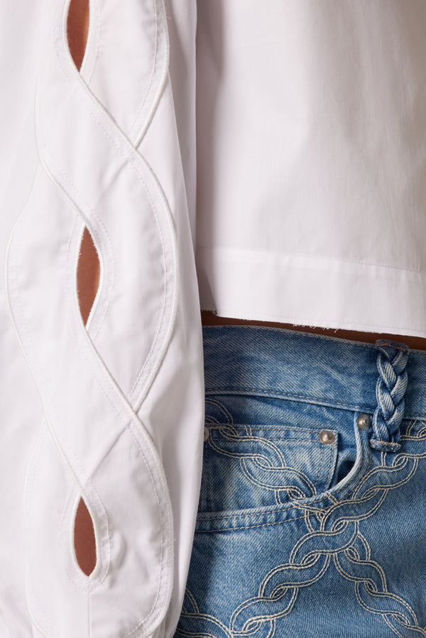 Chemise à ouverture tresse