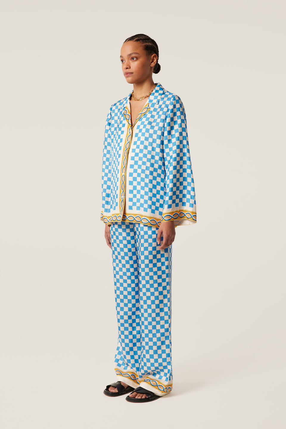 Pantalon fluide a motifs