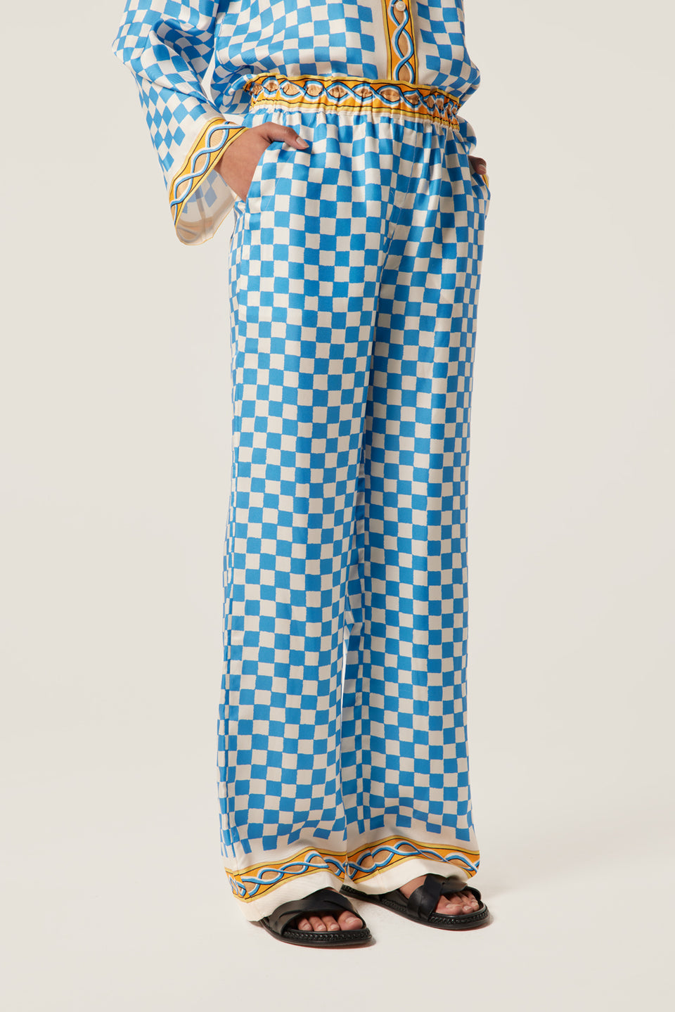 Pantalon fluide a motifs