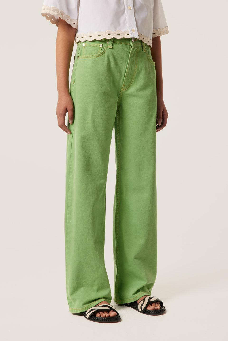 Pantalon à surpiqûres contrastées