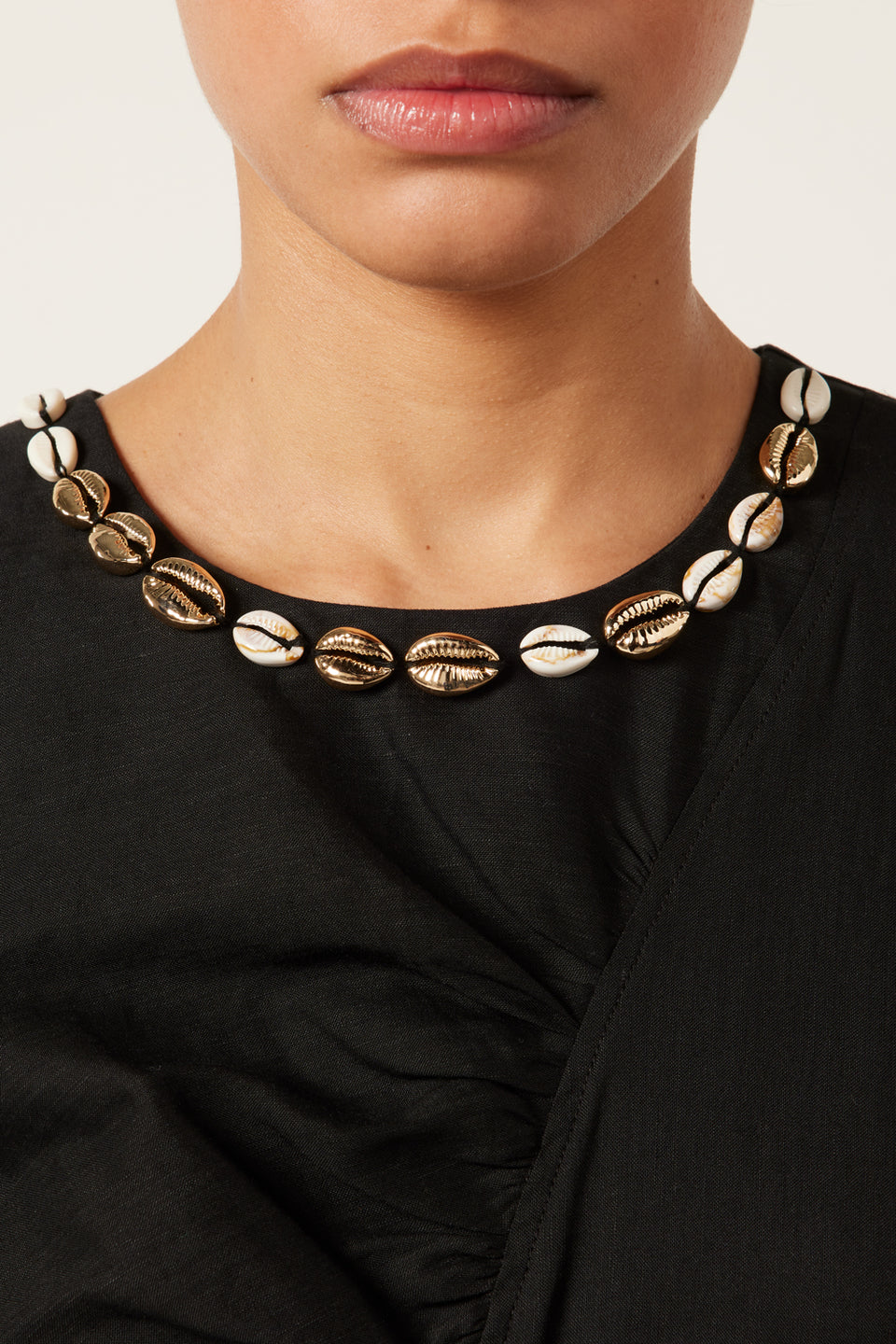 Shell-neck dress