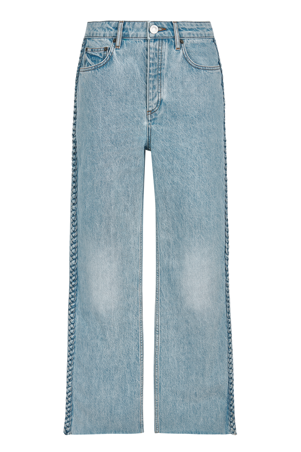 Denim with side braids