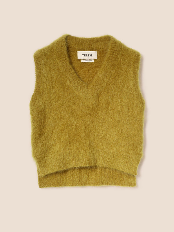 Pull sans manches duveteux