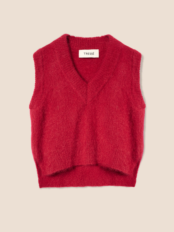 Pull sans manches duveteux