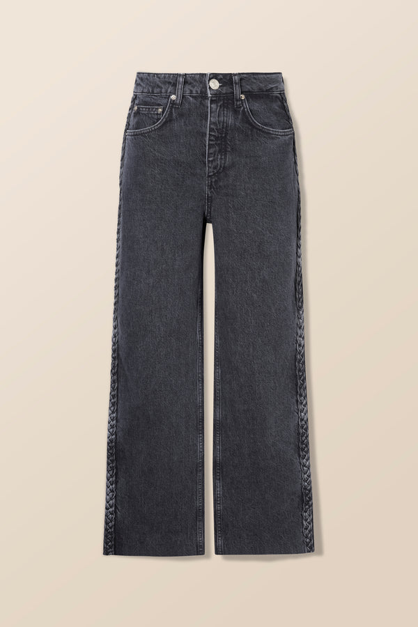 Denim à tresses appliquées