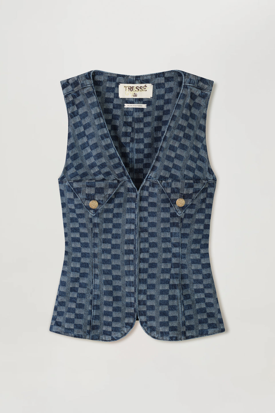 Veston en denim tramé