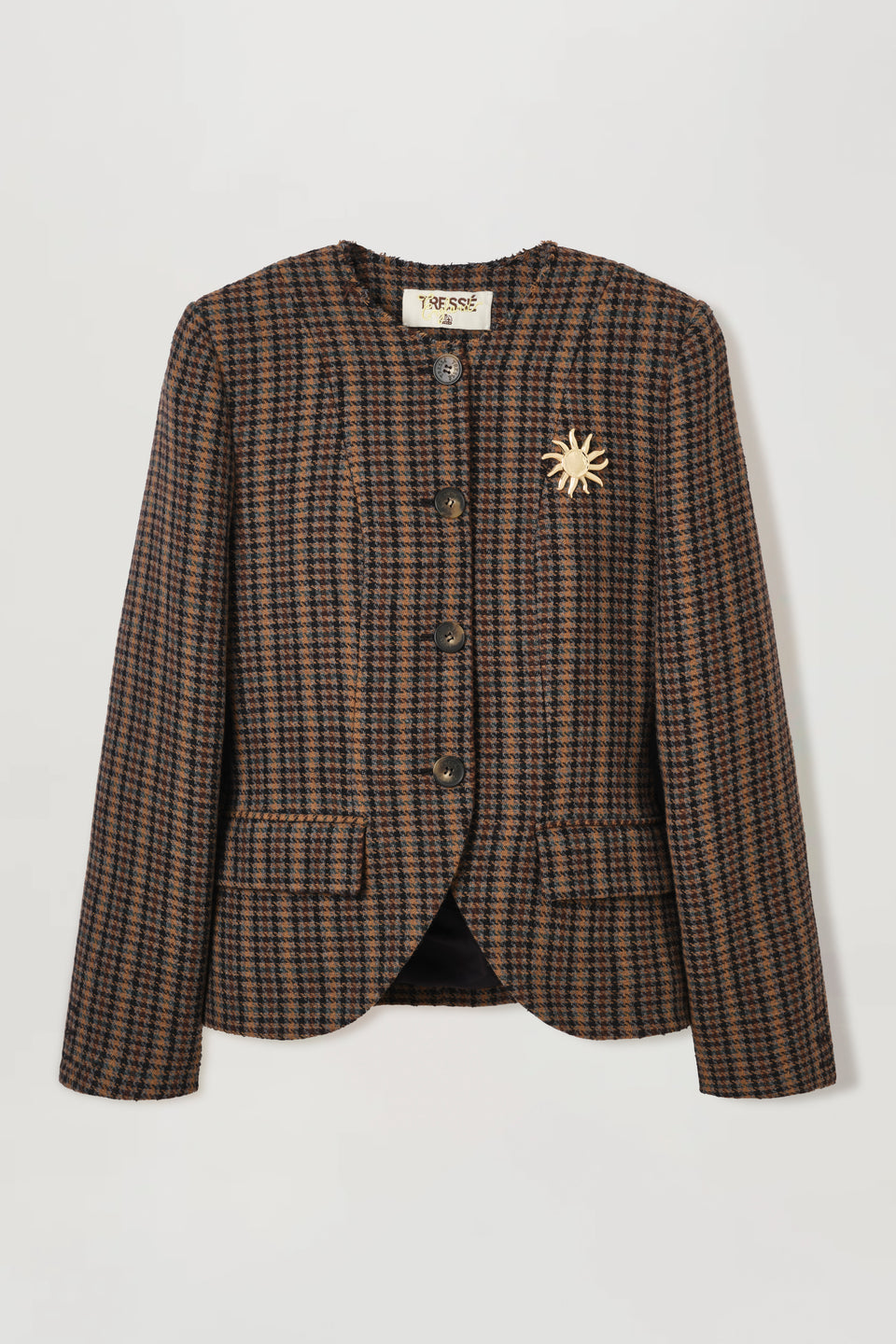 Veste en laine à carreaux