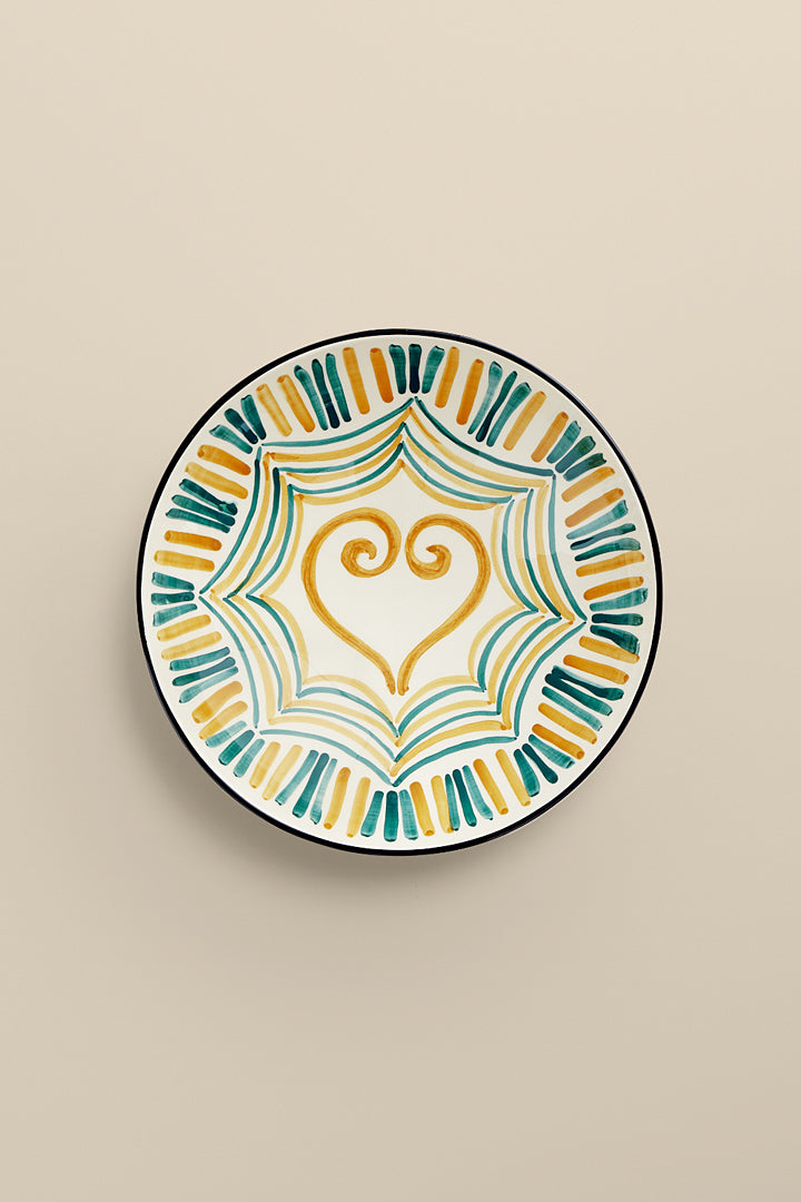 Assiette creuse cœur émeraude