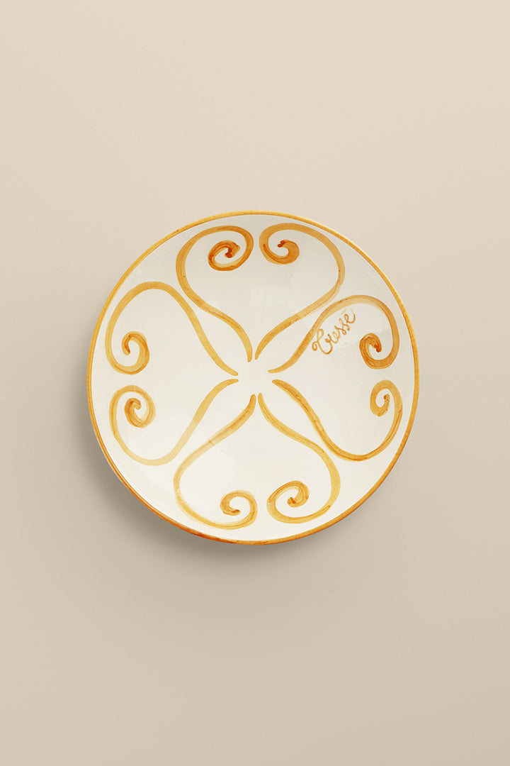 Assiette creuse cœurs miel