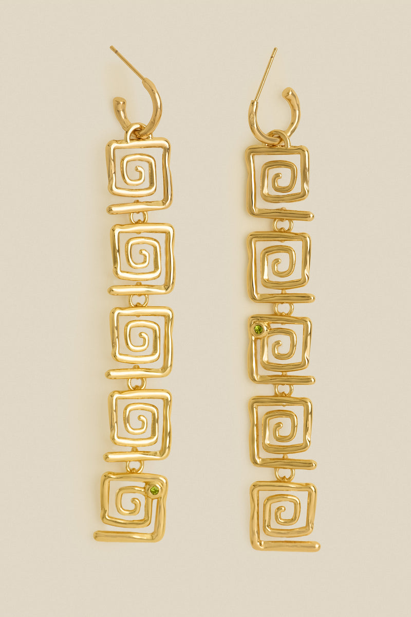 Boucles d'oreilles pendantes détail strass