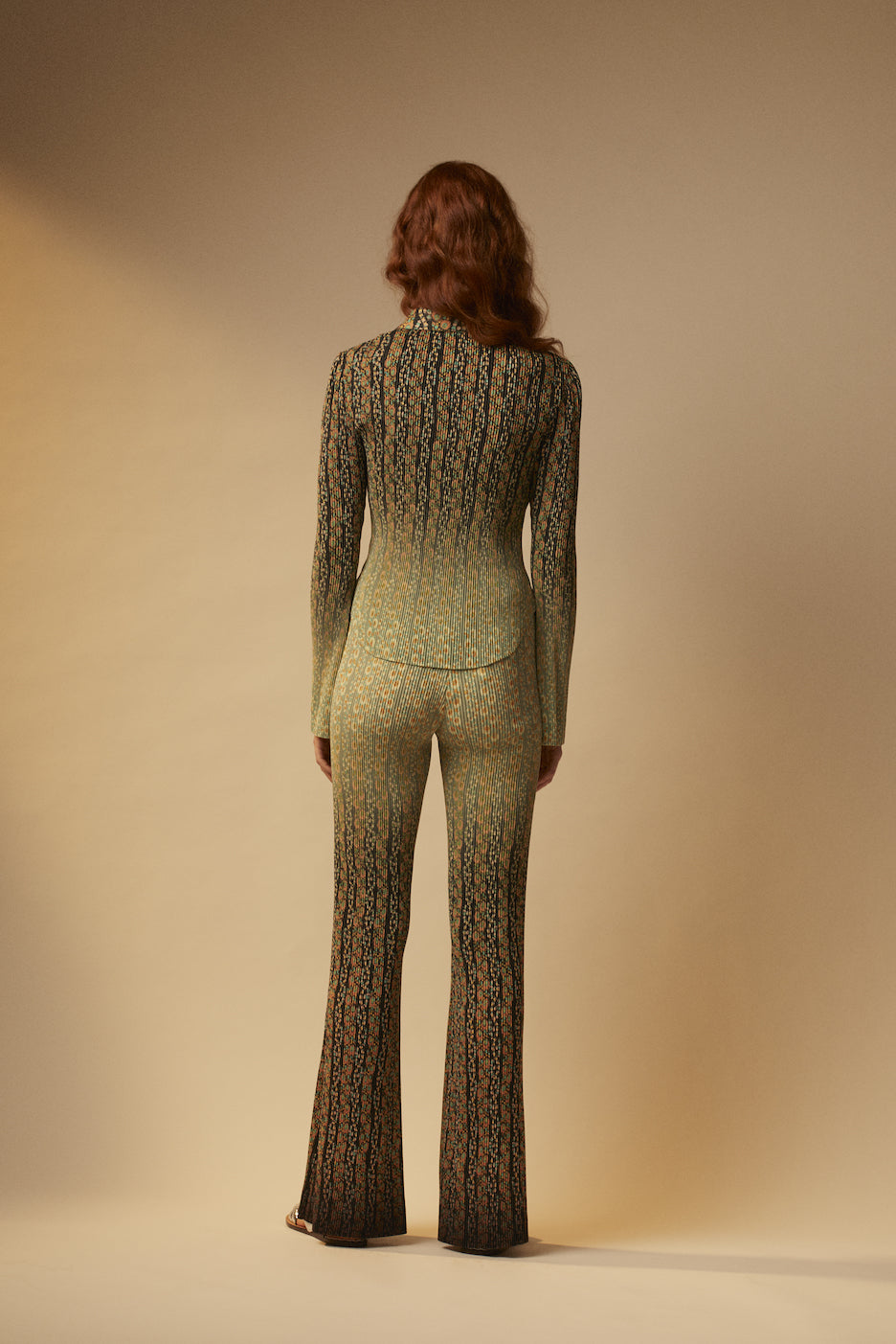 Chemise plissée dip dye floral