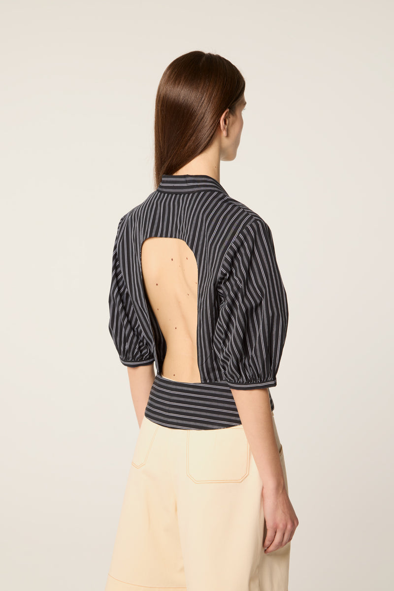Chemise courte à manches ballons