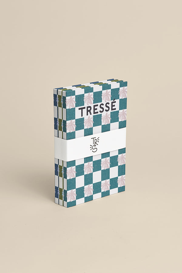 Set de trois carnets de notes damiers