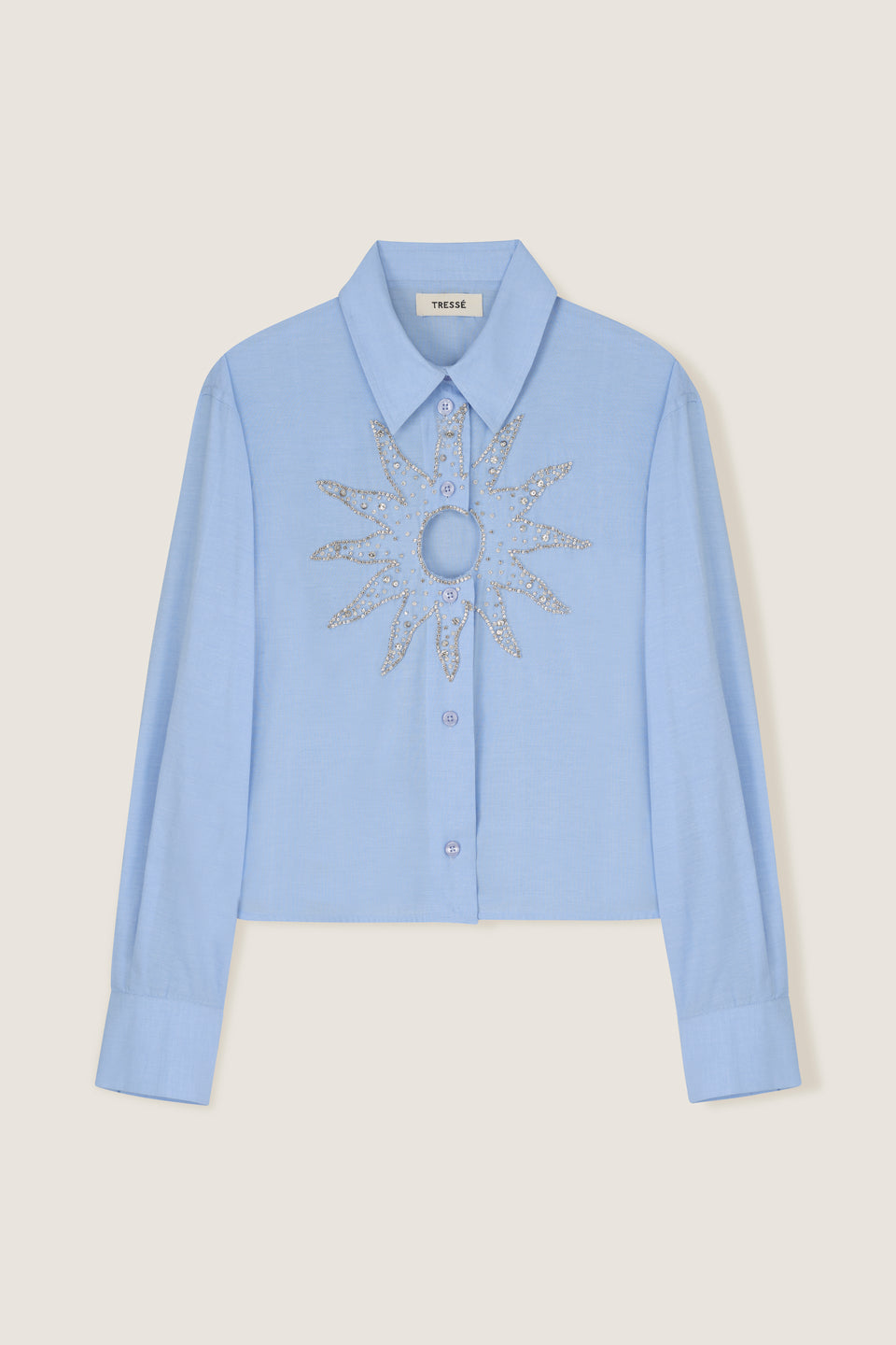 Chemise à soleil en strass brodés