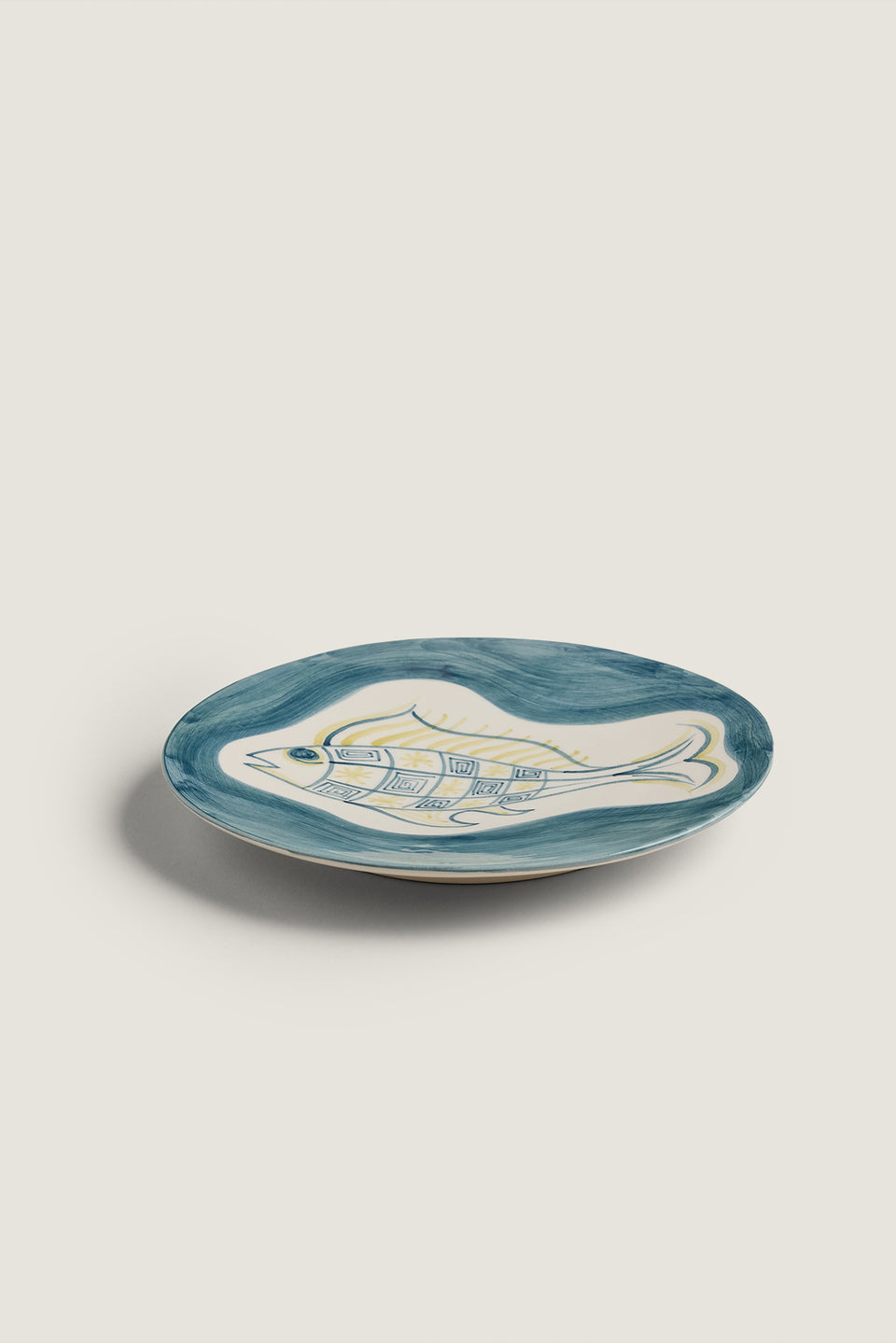 Assiette à dessert à motif poisson