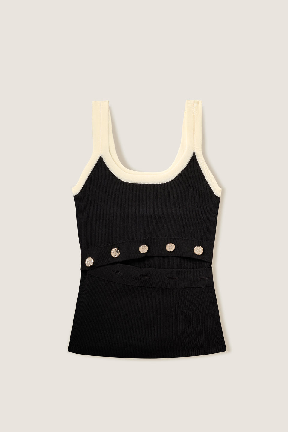Top en maille à boutons