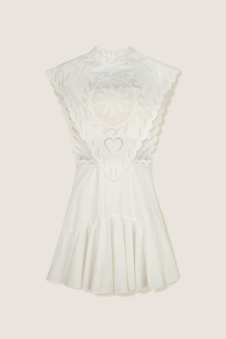 Robe courte en broderie anglaise