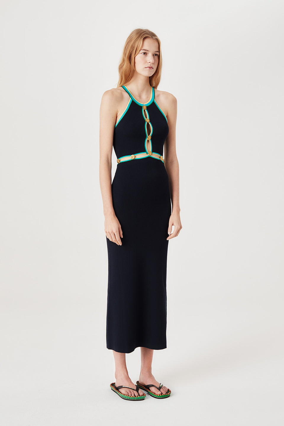 Robe en maille tricolore