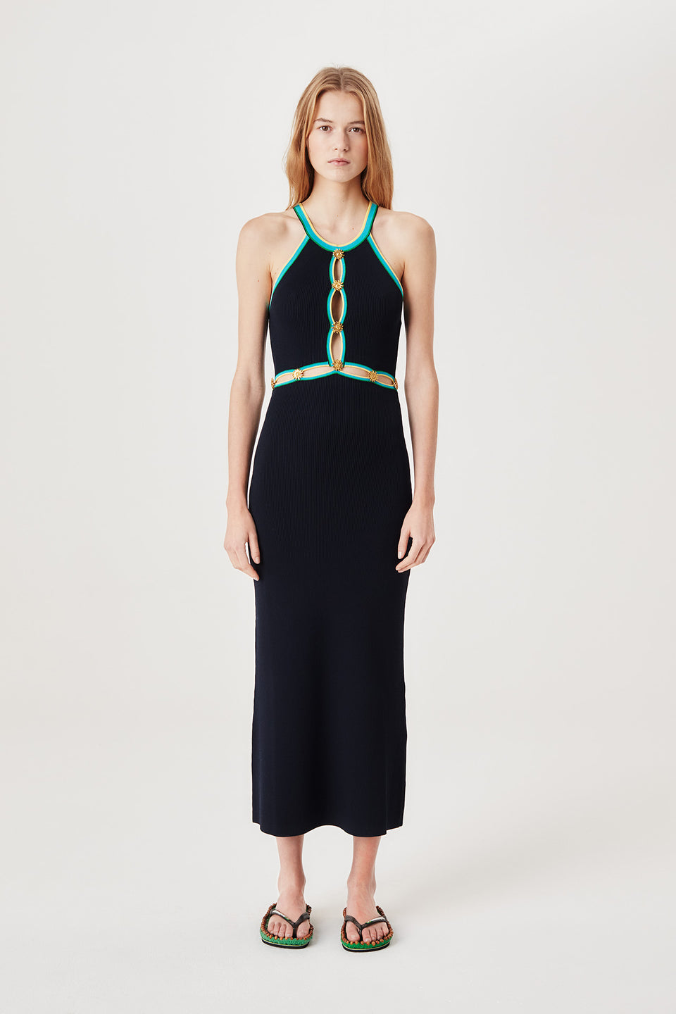Robe en maille tricolore