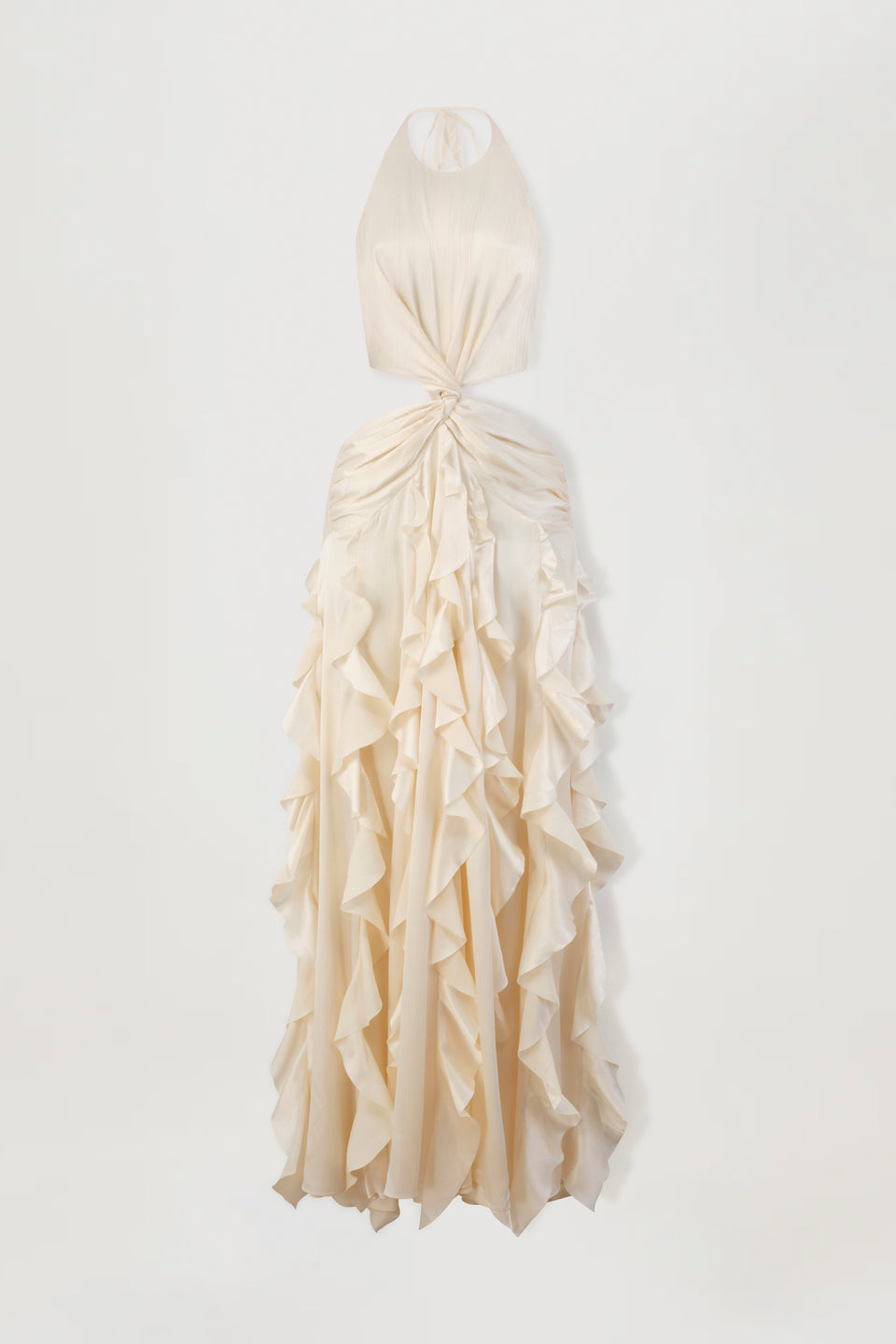 Robe dos nu à volants