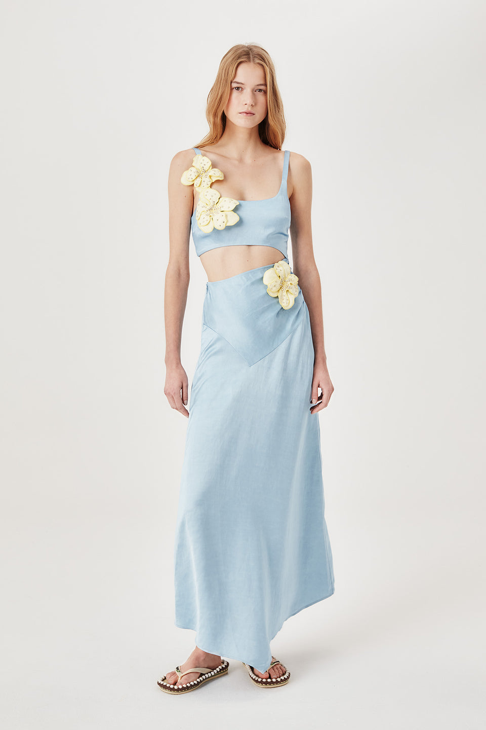 Robe longue à fleurs