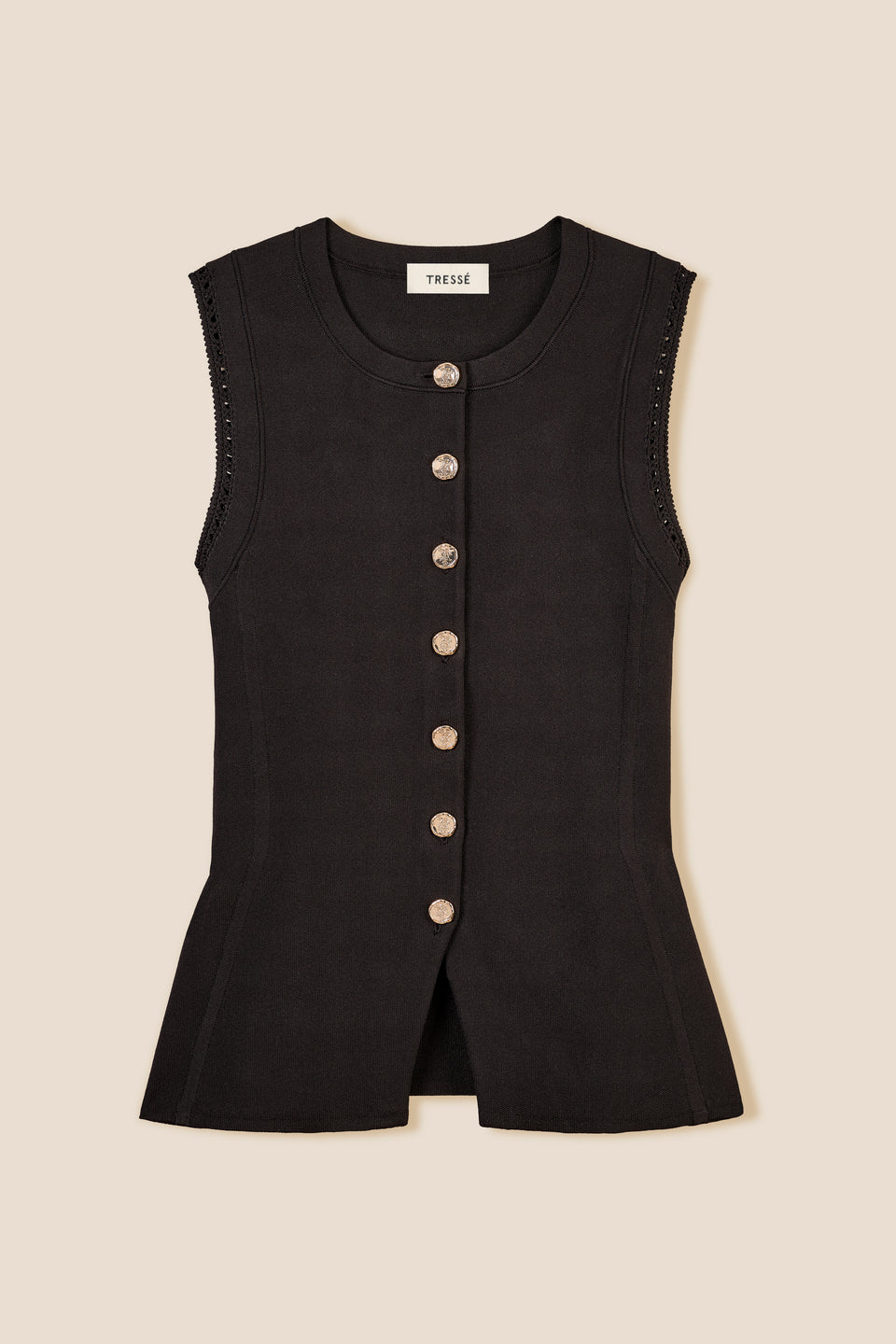Top en maille à boutonnage