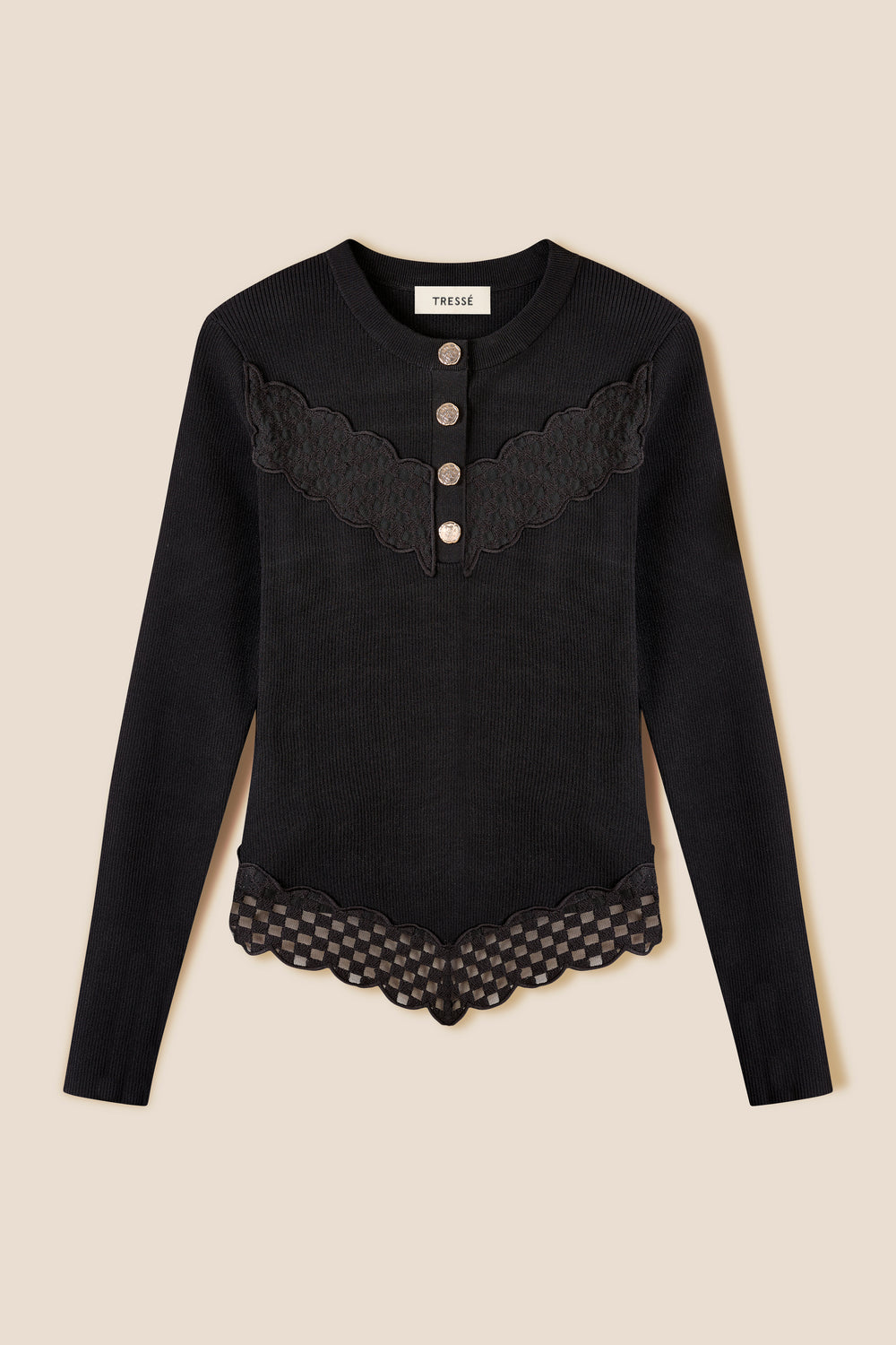 Pull à ruban damier