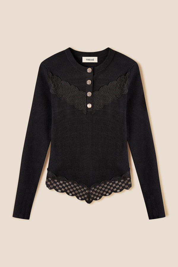 Pull à ruban damier