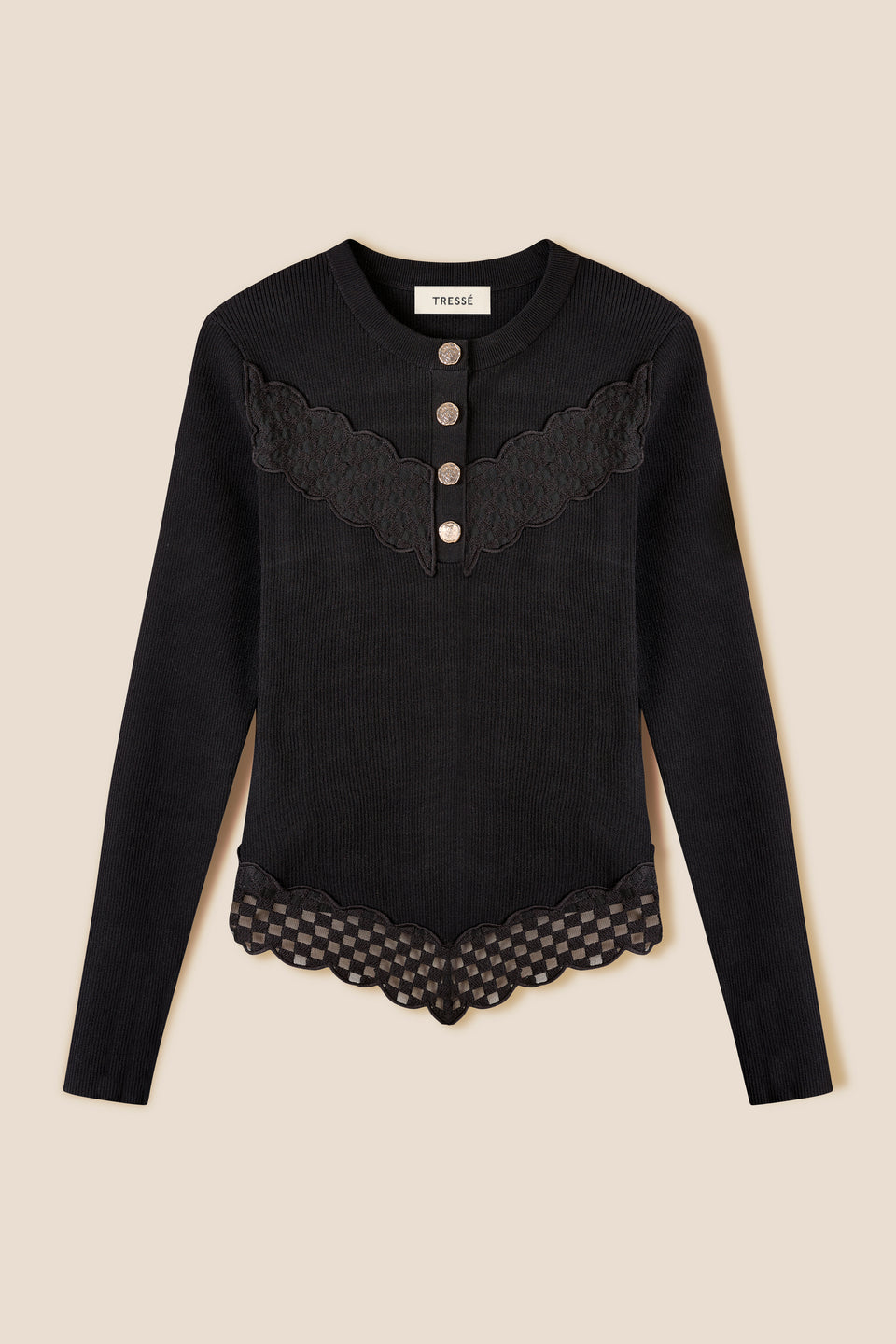 Pull à ruban damier