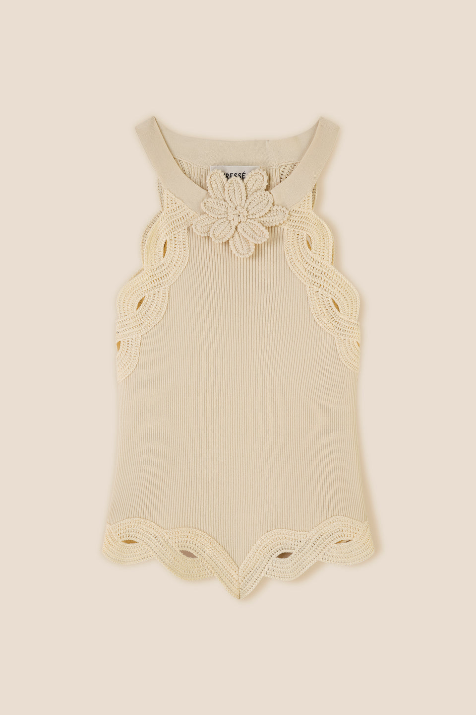 Top avec fleur en crochet