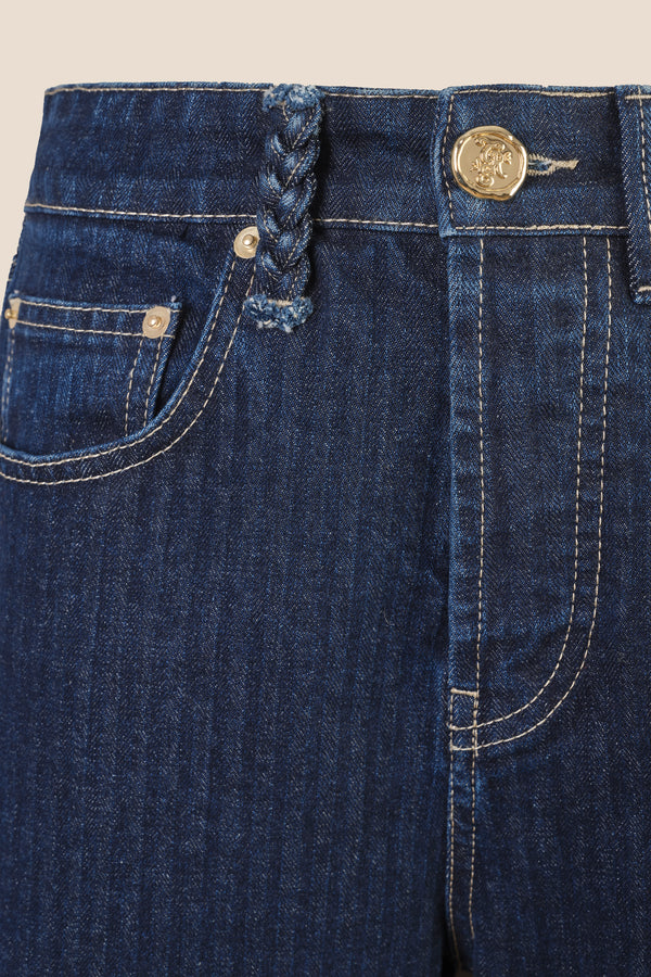 Denim en toile rayée