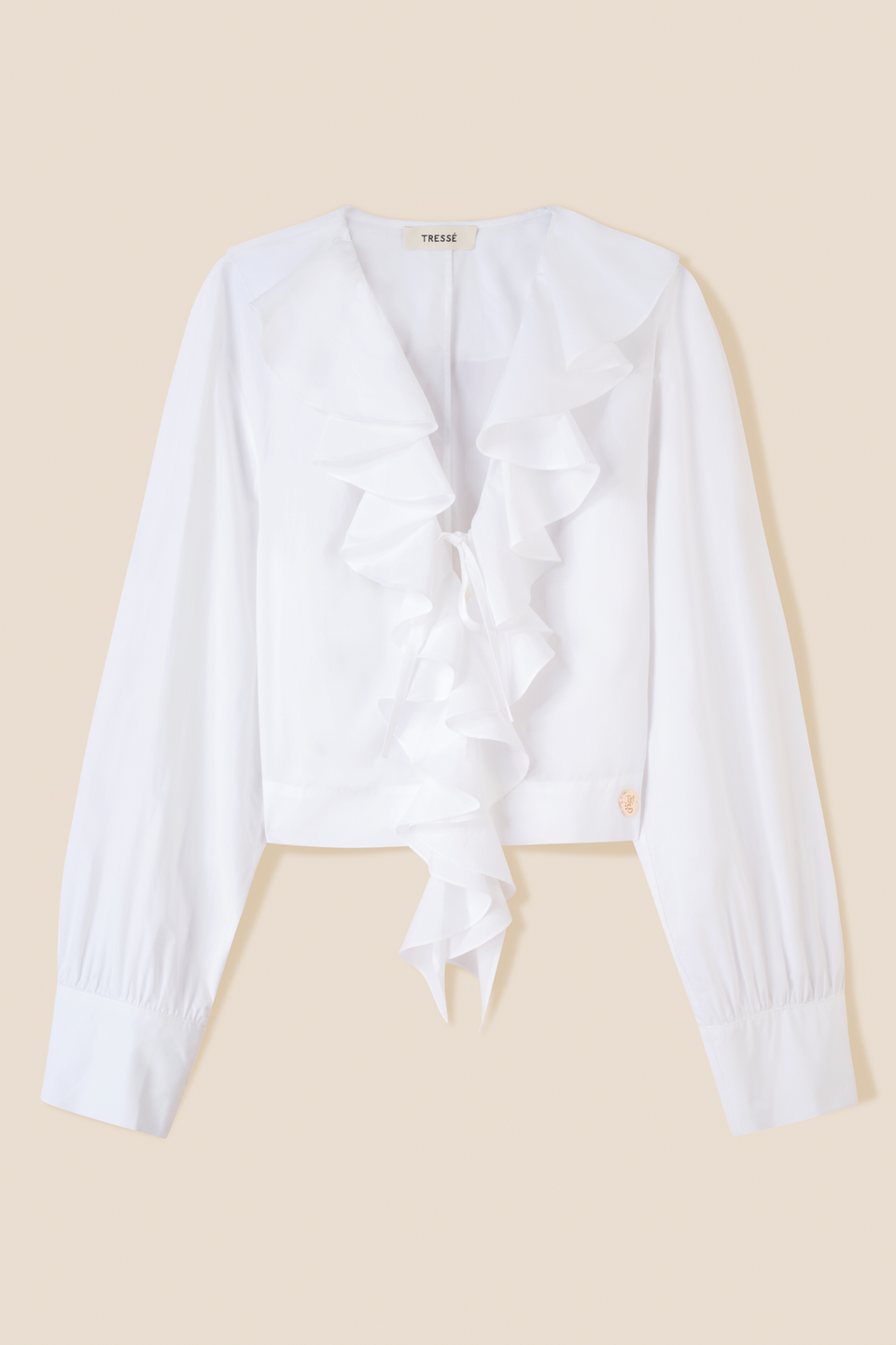 Chemise courte à volants