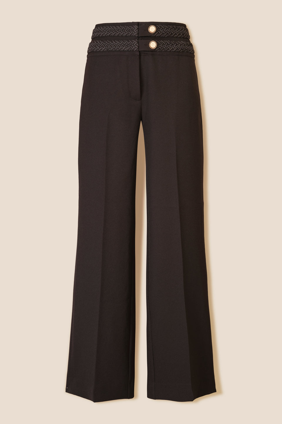 Pantalon avec ceinture tresse