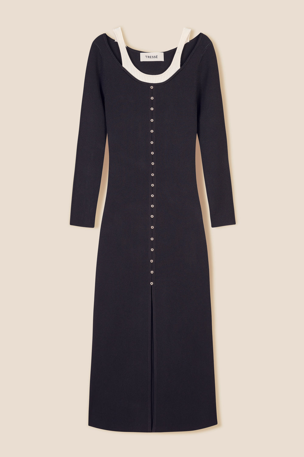 Robe en maille effet superposition